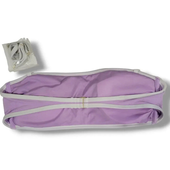 Kona Sol Women’s Purple Terry Textured Bandeau Bikini Top XL NWOT - Picture 3 of 6